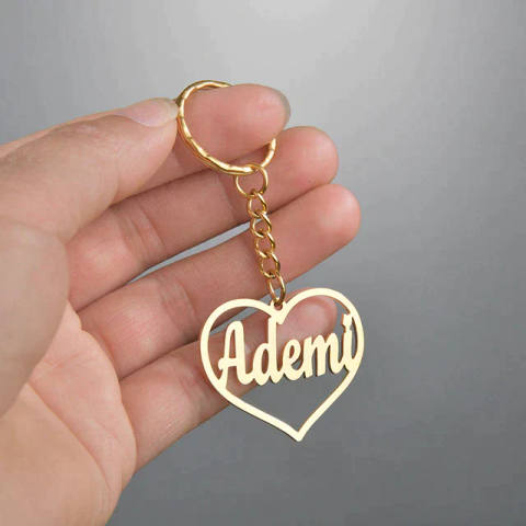 INZAVY Personalized Heart Keychain
