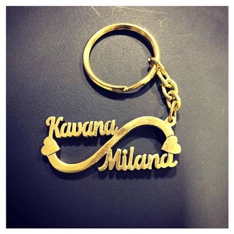INZAVY Personalized Infinity & Hearts Keychain - 1