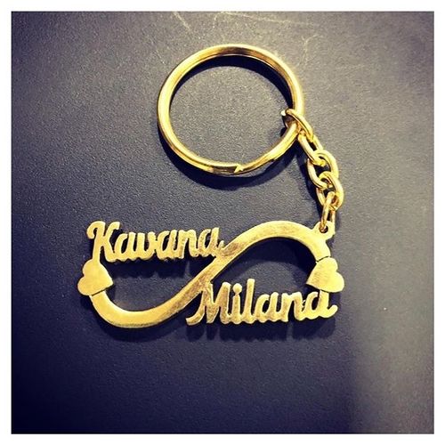INZAVY Personalized Infinity & Hearts Keychain