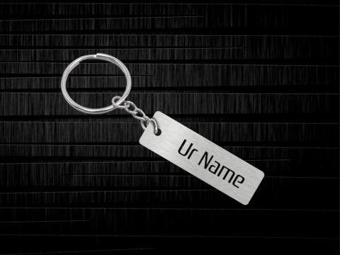 INZAVY Custom Engraved Bar Keychain
