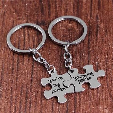 The Interlocking Puzzle Piece Set Keychains