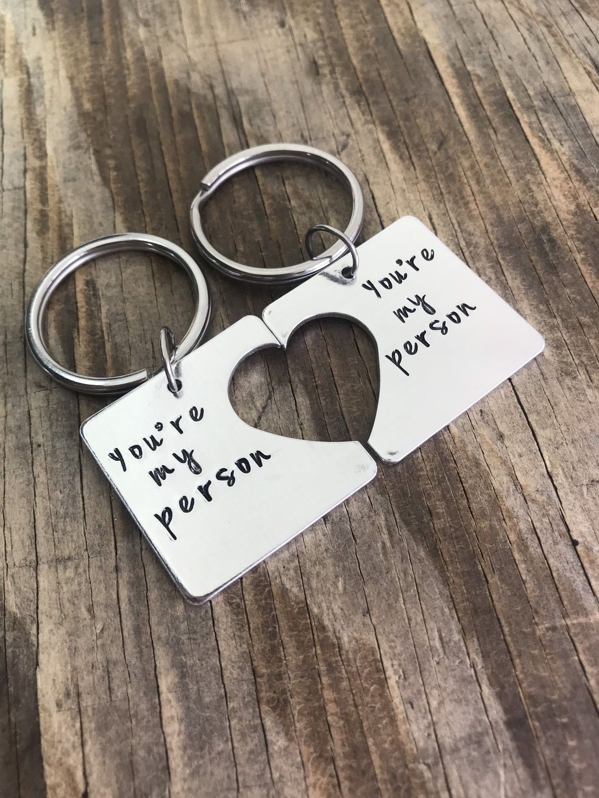 The Interlocking Heart Cutout Set Heart Keychains