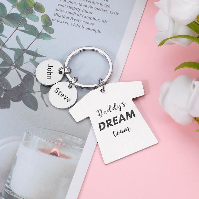 The "Daddy’s Dream Team" Keepsake T-Shirt & Name Keychain Set