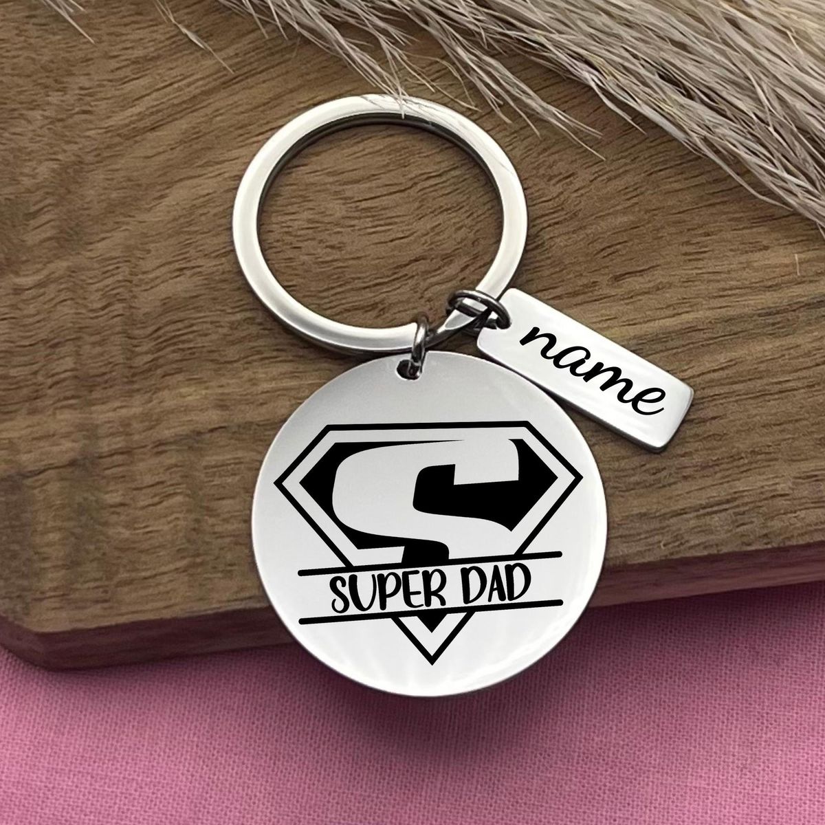 The Medallion Logo Keychain with Name Charm