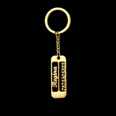 INZAVY Premium Contact Information Keychain