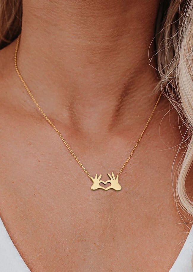 Hand Heart Gesture Necklace