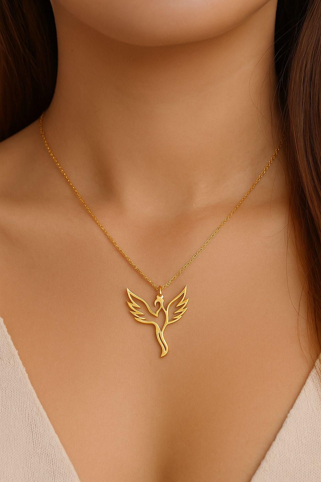 Elegant Phoenix Silhouette Necklace