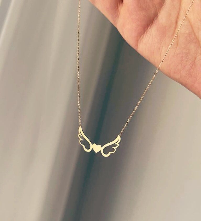 Angel Wings Heart Necklace