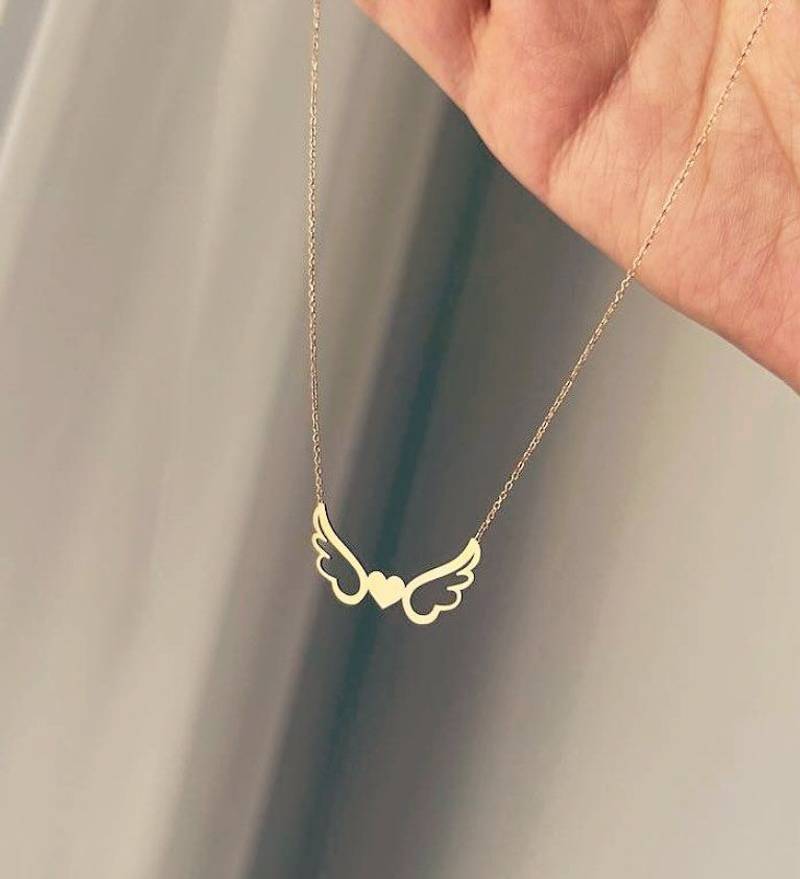 Angel Wings Heart Necklace - 1