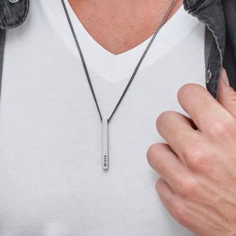Personalized Horizontal Bar Name Necklace