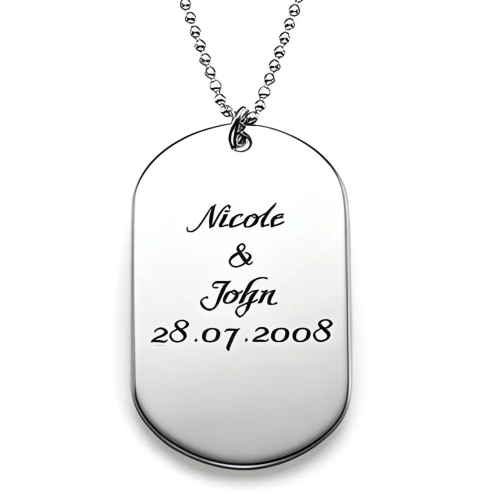 Personalized Name & Date Tag Necklace thumbnail 3