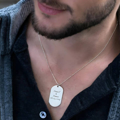 Personalized Name & Date Tag Necklace