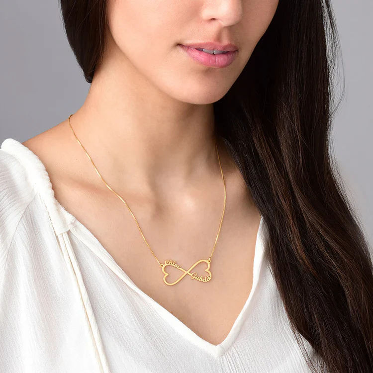 Personalized Infinity Two-Name Heart Necklace
