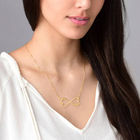 Personalized Infinity Two-Name Heart Necklace