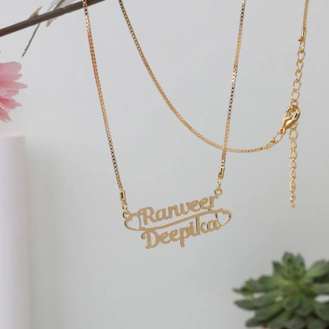 Personalized Double Name Couple Necklace