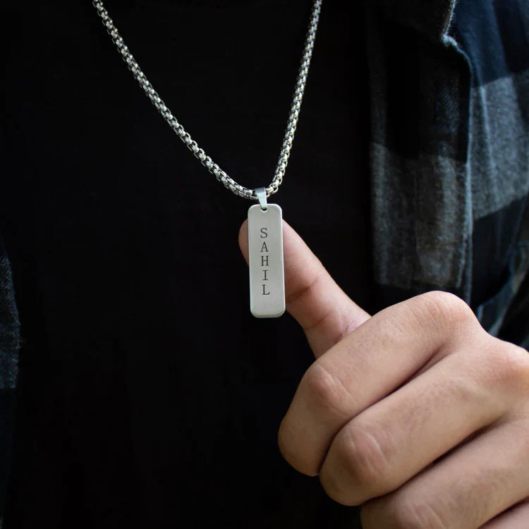Personalized Vertical Bar Name Necklace