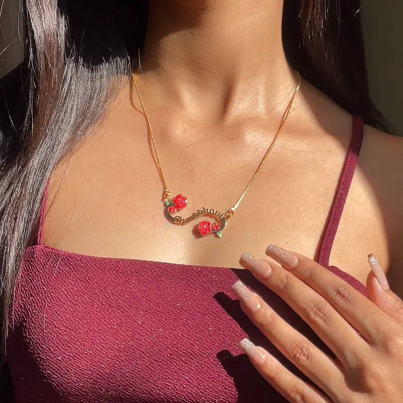The Rose Garden Script Name Necklace - 2