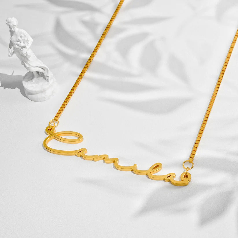 Freehand Script Name Necklace With Smooth Flowing Lettering