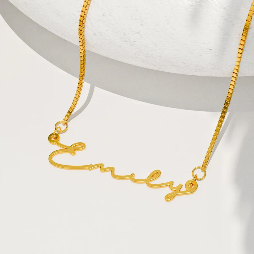 Freehand Script Name Necklace With Smooth Flowing Lettering thumbnail 2