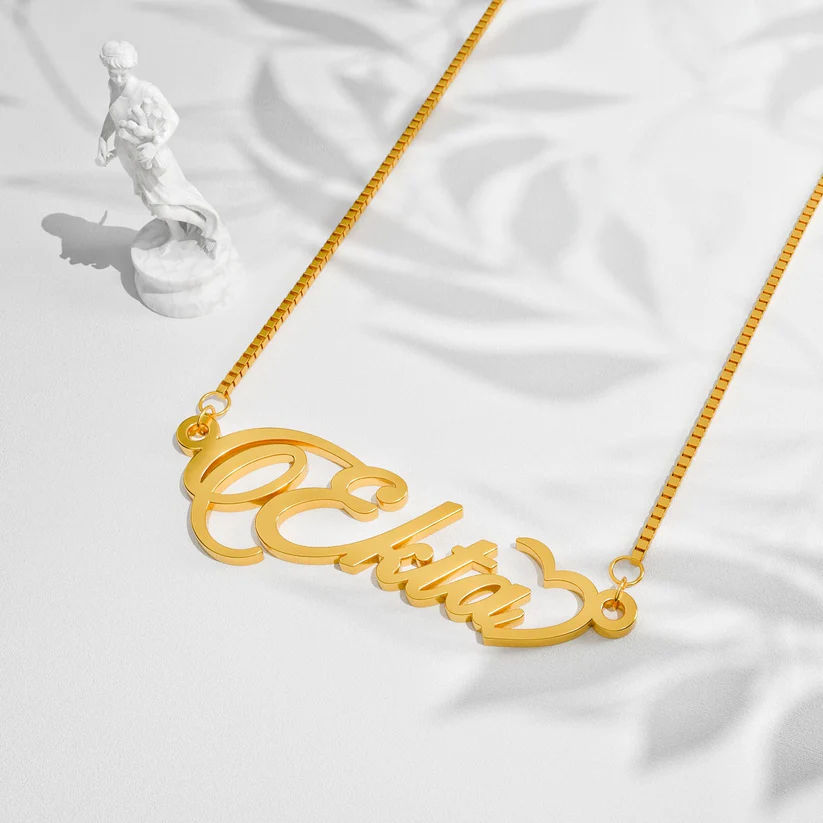 The Heartbeat Signature Name Necklace thumbnail 2