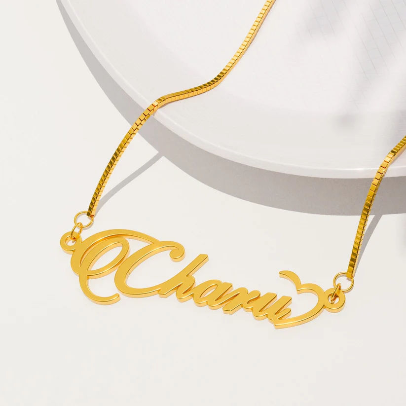 The Heartbeat Signature Name Necklace
