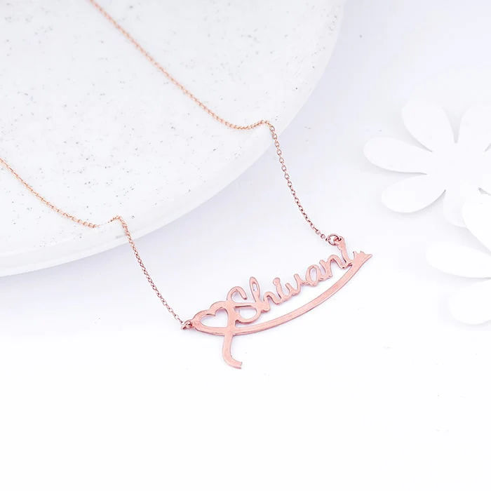 Name Necklace with Heart thumbnail 2