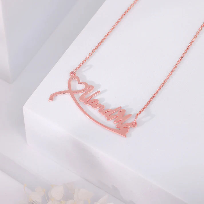Name Necklace with Heart thumbnail 3