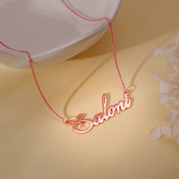 3D Bubble Script Name Necklace thumbnail 2