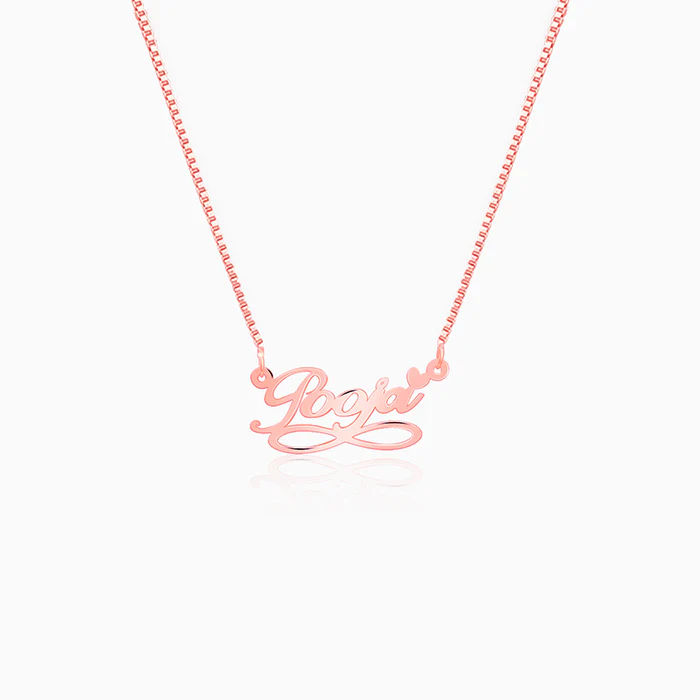 Elegant Script Custom Name Necklace with Double Loop - Image 1