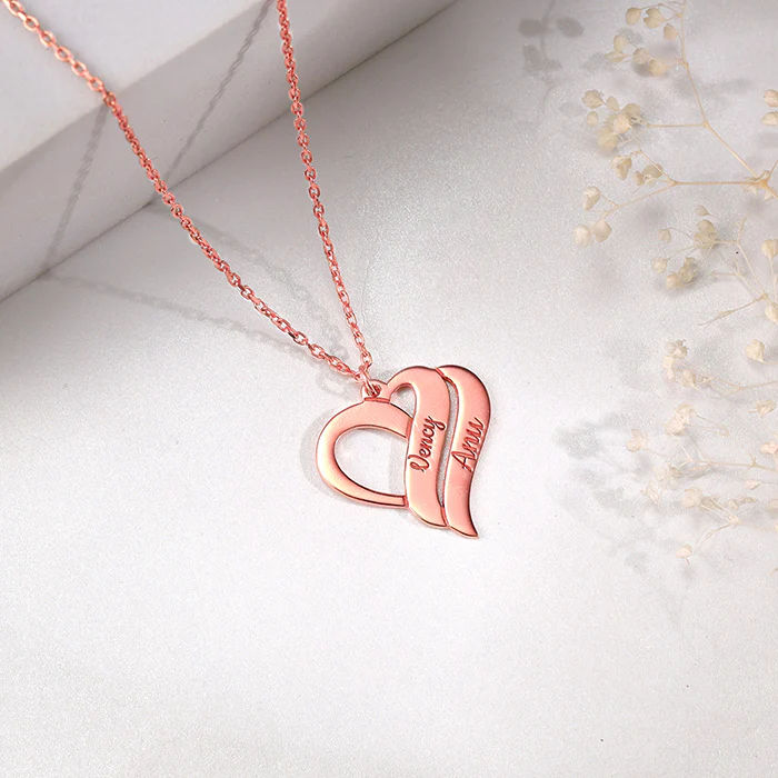 Intertwined Heart Double Name Custom Necklace - Image 1