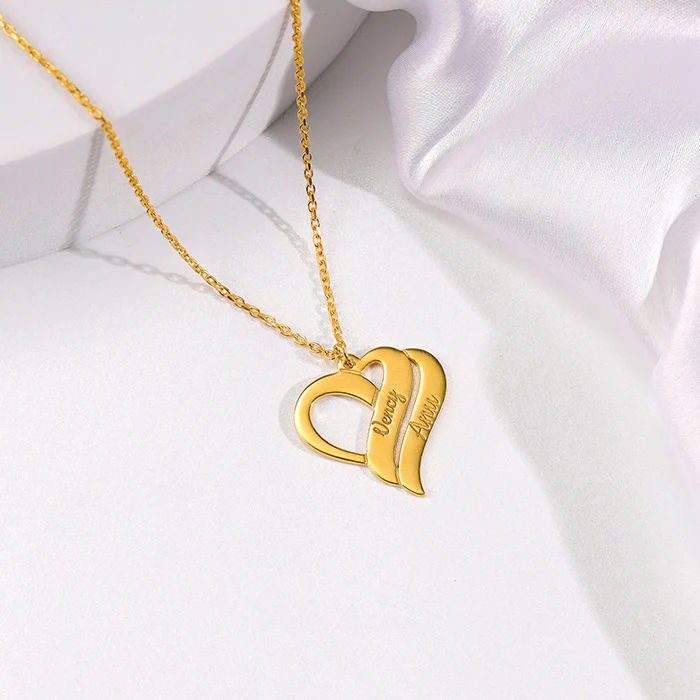 Intertwined Heart Double Name Custom Necklace thumbnail 2