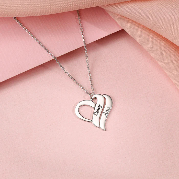 Intertwined Heart Double Name Custom Necklace thumbnail 3