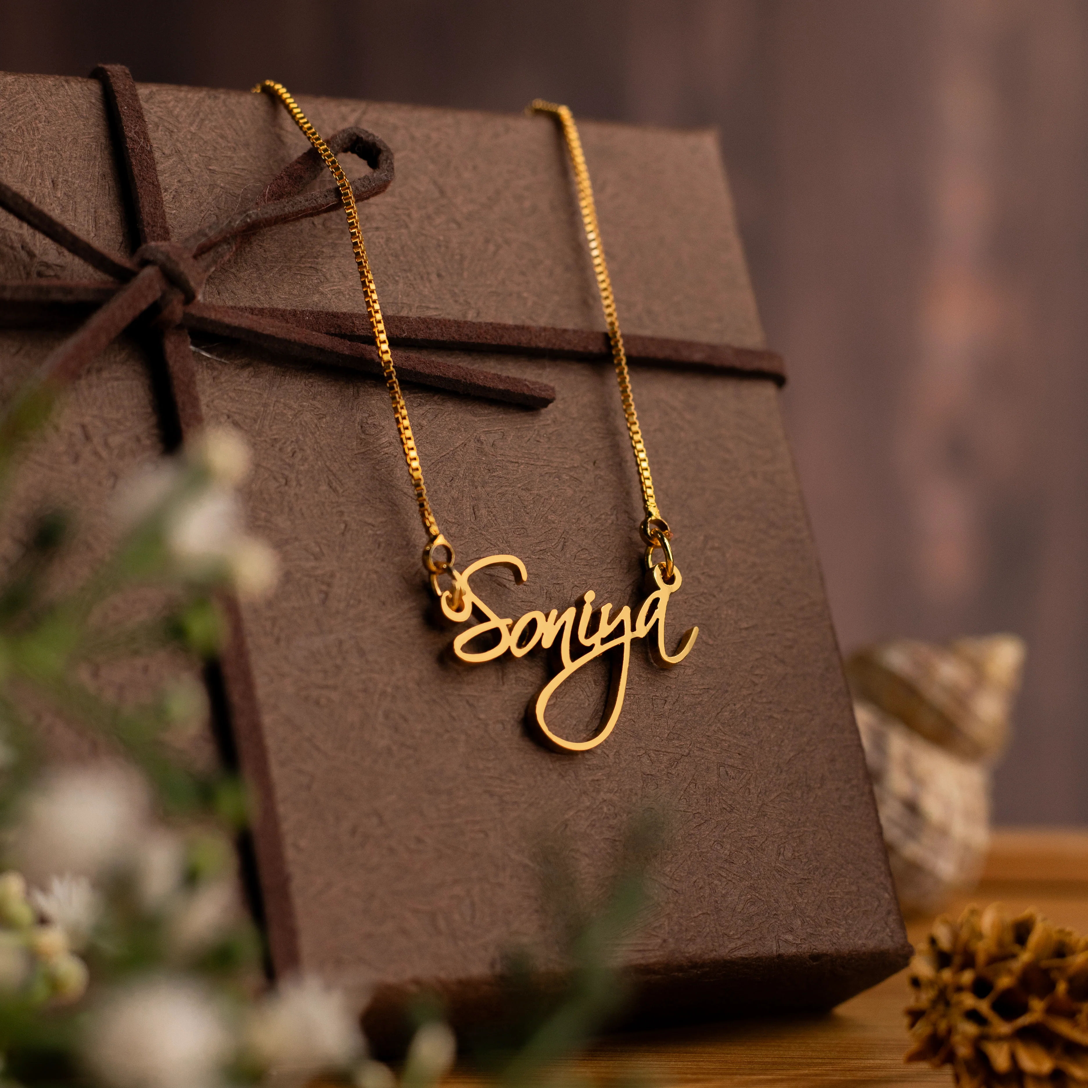 Cursive Name Necklace With Thin Chain And Smooth Finish