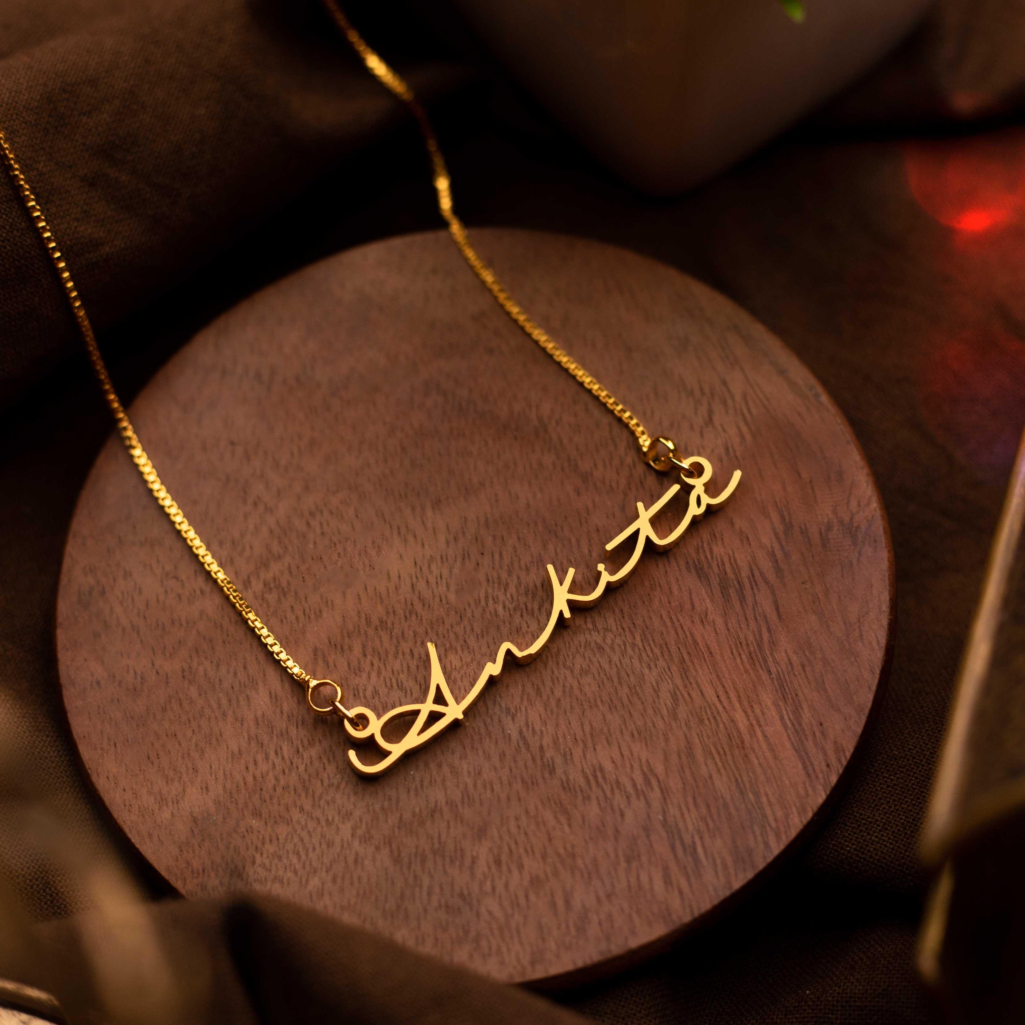 Personalized Handwriting Script Name Necklace - Image 1