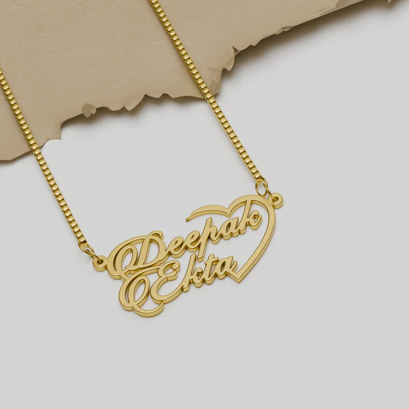 The Dual Love Heart Name Necklace