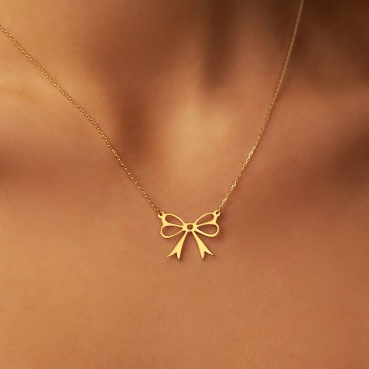 Minimalist Ribbon Bow Necklace
