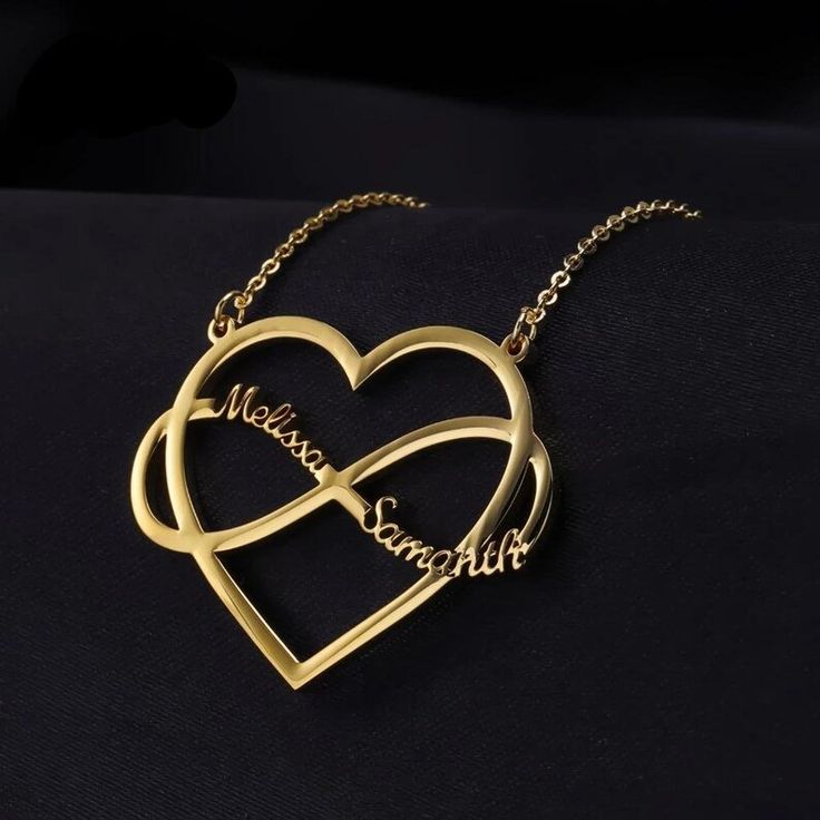 Intertwined Infinity Heart Two Name Necklace
