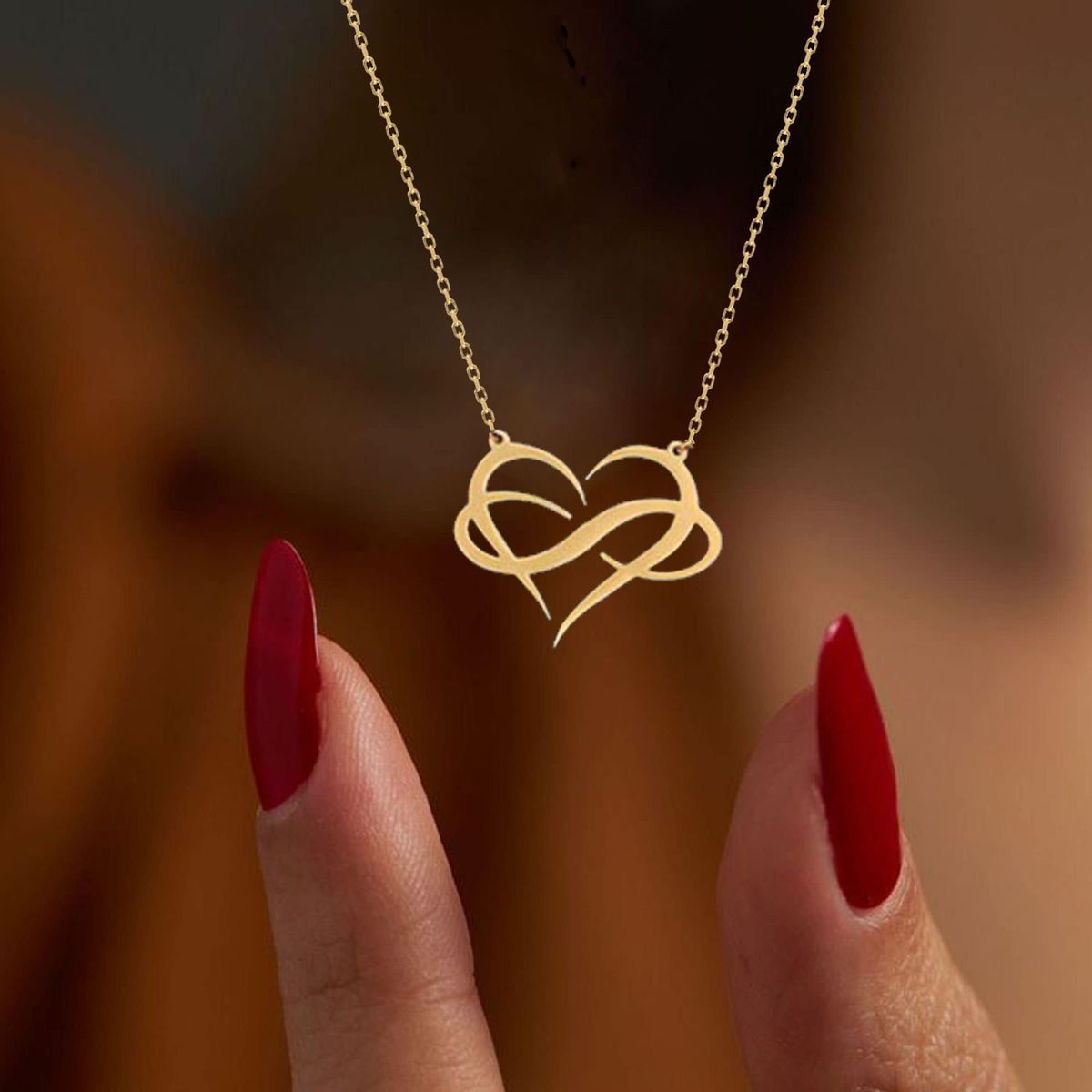 Intertwined Infinity Heart Necklace