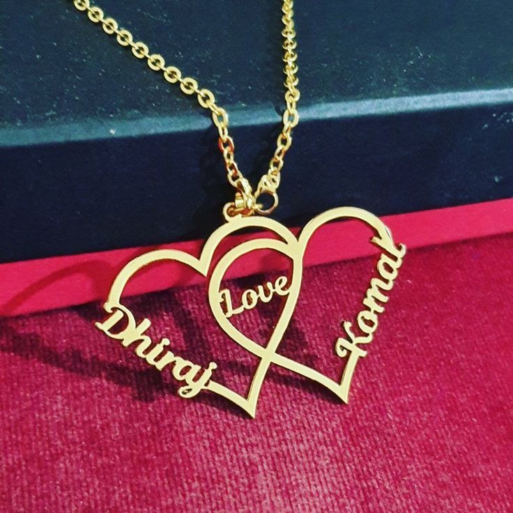 Interlocking Hearts "Love" Name Necklace