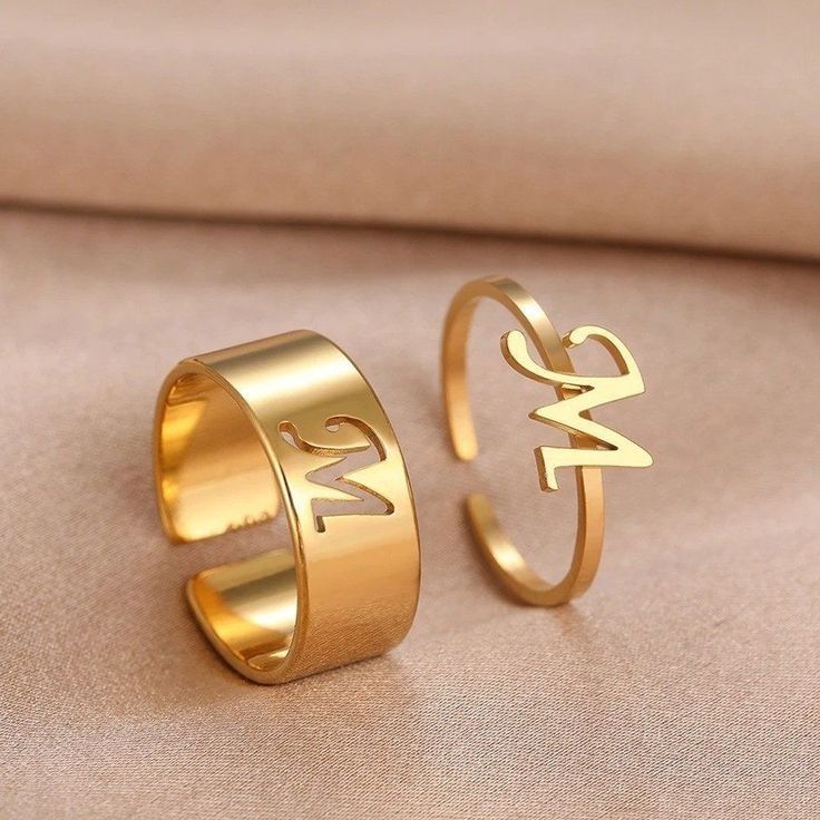The Completion Bands – Custom Initial Cut-Out & Statement Ring Set - Image 1
