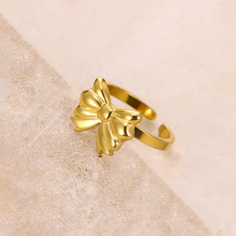 INZAVY Petite Ribbon Bow Statement Ring – Sweetheart Collection thumbnail 3