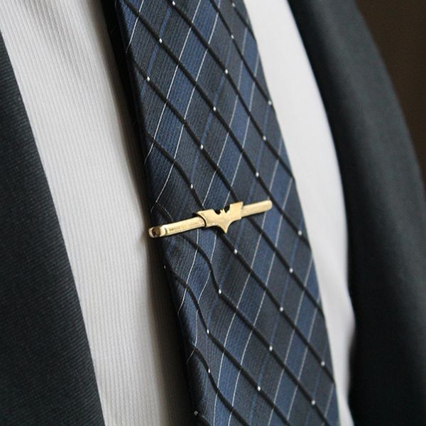 The Vigilante Tie Bar – Sculpted Bat Silhouette Tie Clip