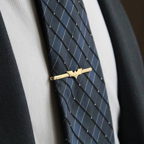 The Vigilante Tie Bar – Sculpted Bat Silhouette Tie Clip
