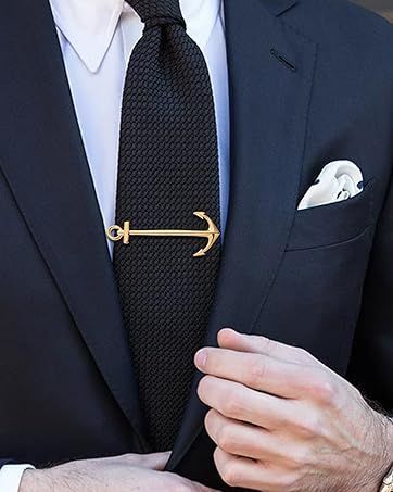 The Admiral’s Anchor Tie Bar – Large Scale Horizontal Golden Silhouette