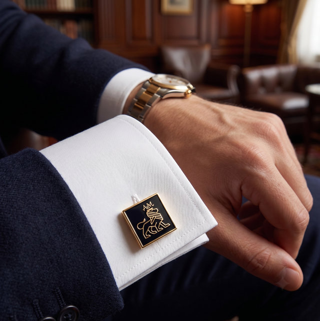 Custom cufflink for men — precision detail, made to order