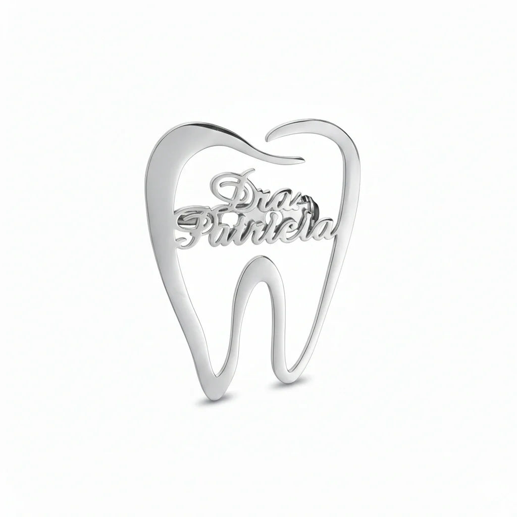 Customised Dental Tooth Name Brooch, Personalised Gift for Dentists - 2