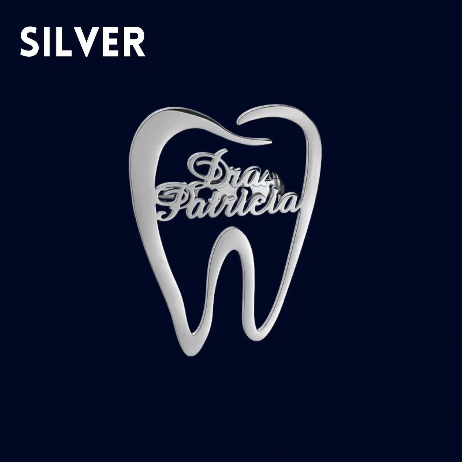 Customised Dental Tooth Name Brooch, Personalised Gift for Dentists - 6