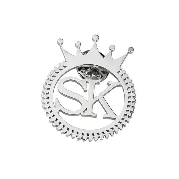Inzavy The Imperial Crown & Wreath Monogram Brooch - 2