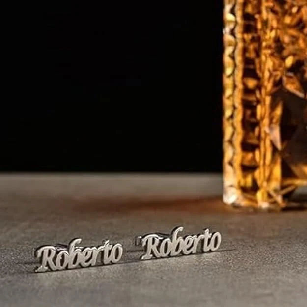 Personalised Full Name Cufflinks for Men's Formal Shirts - 3