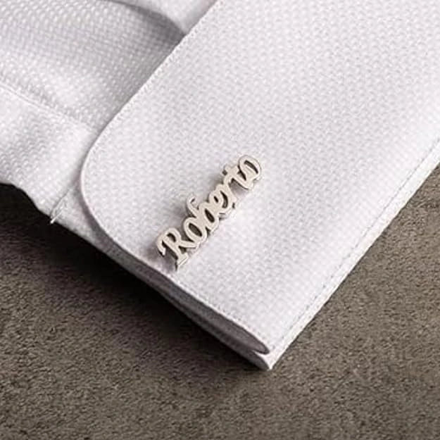 Personalised Full Name Cufflinks for Men's Formal Shirts - 2
